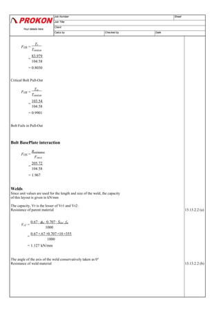 Critical Botl Comprehensive Base Plate Design and Structural Analysis Using SANS ...