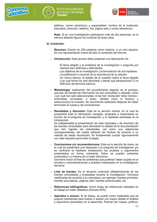 Bases FERIA NACIONAL ESCOLAR DE CIENCIA Y TECNOLOGÍA "EUREKA" 2017 | PDF