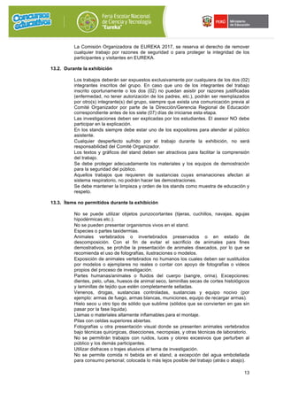 Bases FERIA NACIONAL ESCOLAR DE CIENCIA Y TECNOLOGÍA "EUREKA" 2017 | PDF