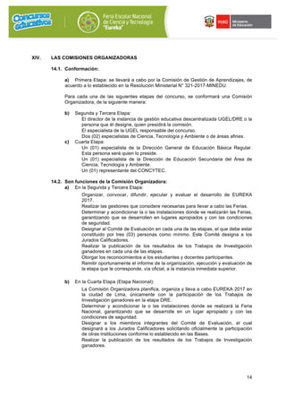 Bases FERIA NACIONAL ESCOLAR DE CIENCIA Y TECNOLOGÍA "EUREKA" 2017 | PDF