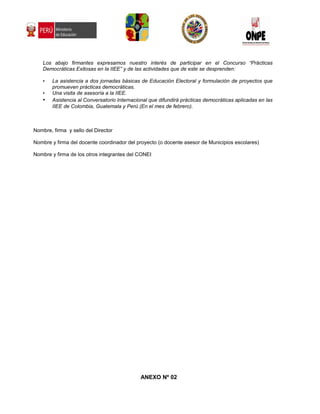 Bases Concurso Practica Democratica En I.E.