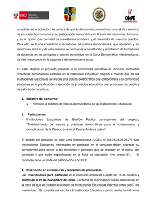 Bases Concurso Practica Democratica En I.E.