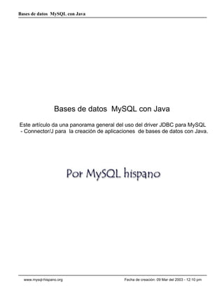 Bases De Datos Mysql Con Java | PDF