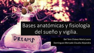 Bases anatómicas y fisiología
del sueño y vigilia.
Del Toro Chávez María Laura
Domínguez Mercado Claudia Alejandra
 