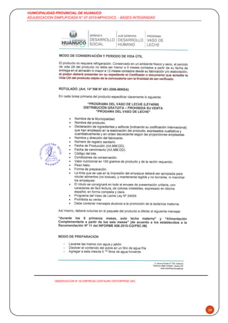 MUNICIPALIDAD PROVINCIAL DE HUANUCO
ADJUDICACION SIMPLIFICADA N° 07-2019-MPHCO/CS - BASES INTEGRADAS
28
OBSERVACION N° 05 EMPRESA CENTAURO ENTERPRISE SAC
 