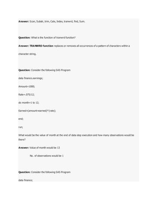 Base sas interview questions | PDF