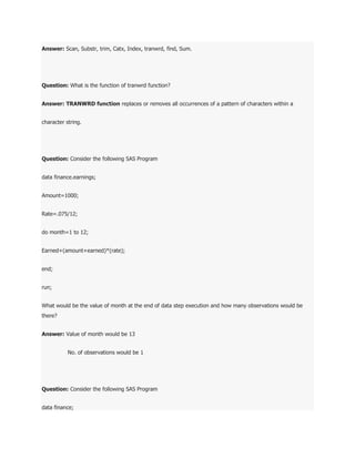 Base sas interview questions | PDF