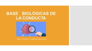 Mtra. Sandy S. Zaldívar Marroquín
BASE BIOLÓGICAS DE
LA CONDUCTA
 