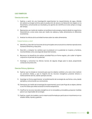 EJES TEMÁTICOS

Ciencias de la vida

   1.	 Explicar, a partir de una investigación experimental, los requerimientos de ag...