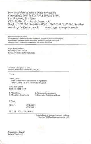 Bases cientifica do treinamento de hipertrofia