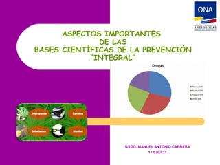 ASPECTOS IMPORTANTES
DE LAS
BASES CIENTÍFICAS DE LA PREVENCIÓN
“INTEGRAL”
S/2DO. MANUEL ANTONIO CABRERA
17.620.031
 