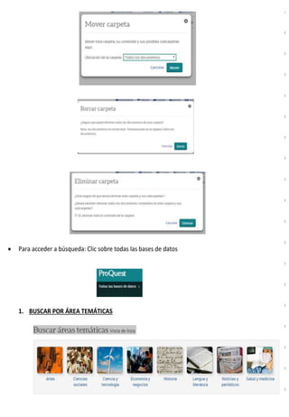  Para acceder a búsqueda: Clic sobre todas las bases de datos
1. BUSCAR POR ÁREA TEMÁTICAS
 