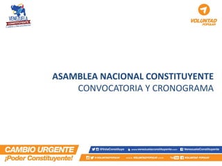 ASAMBLEA NACIONAL CONSTITUYENTE 
CONVOCATORIA Y CRONOGRAMA  