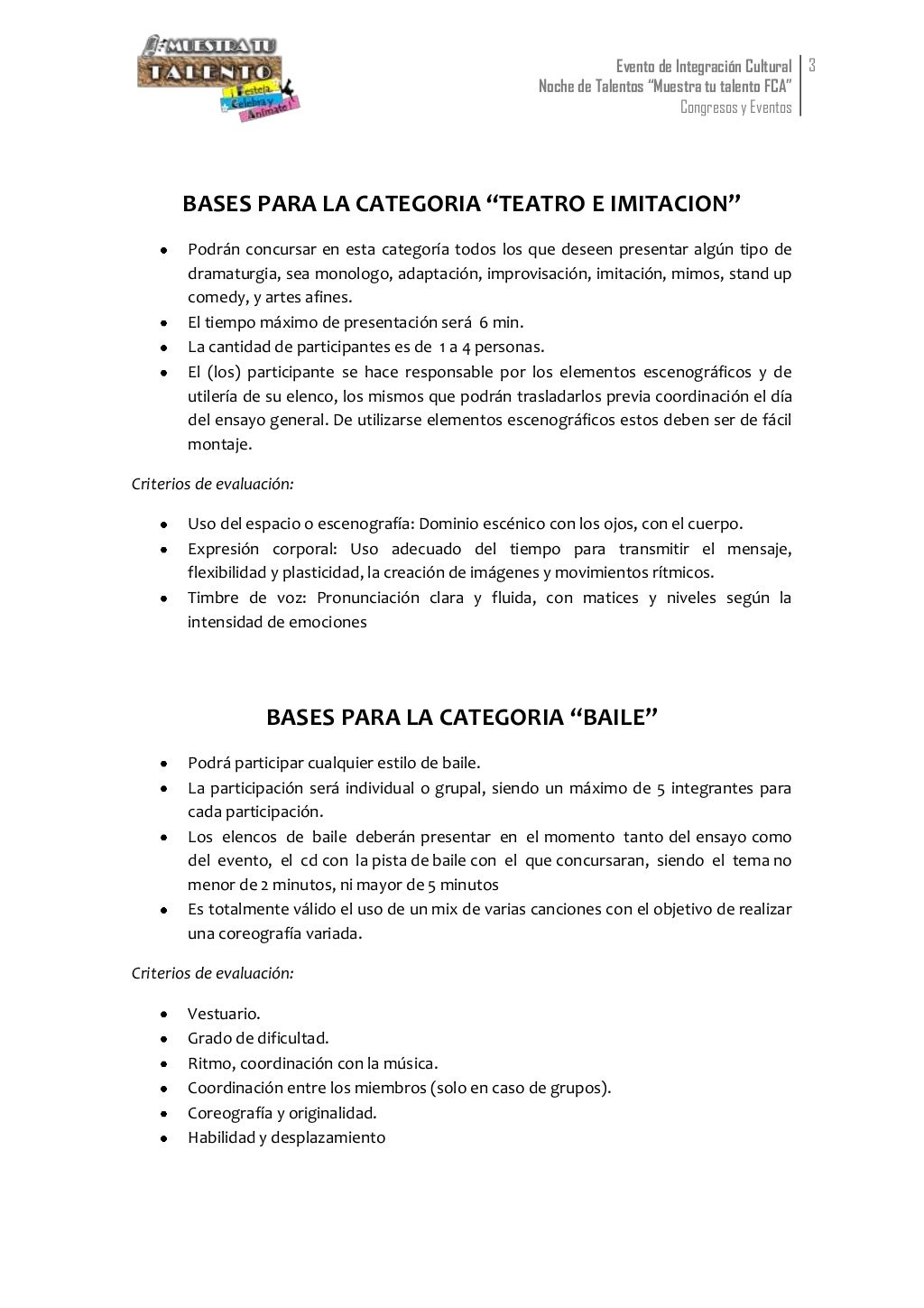 Bases Del Concurso Muestra Tu Talento FCA 2013 