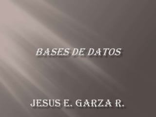 BASES DE DATOSJESUS E. GARZA R. 