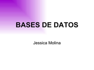 BASES DE DATOS Jessica Molina 