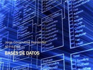 Bases de datos Jorge Covarrubias Hernández A01151153 