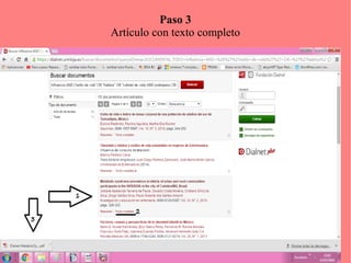 Paso 3
Artículo con texto completo
 