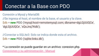 Bases de datos con PHP y PDO | PDF