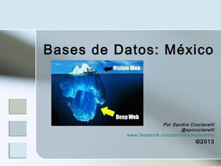 Bases de Datos: México

Por Sandra Crucianelli
@spcrucianelli
www.facebook.com/periodismodedatos

©2013

 