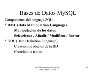 Bases de Datos MySQL 2 de bases de datos | PPT