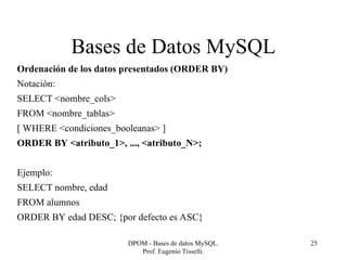 Bases de Datos MySQL 2 de bases de datos | PPT