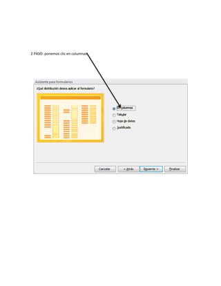 2 PASO: ponemos clic en columnas 
 