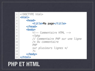 PHP ET HTML

 