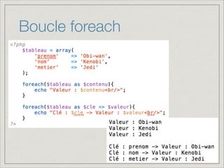 Boucle foreach
 