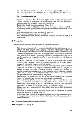 Bases específicas Feria Escolar Nacional de Ciencia y Tecnología Eureka ...
