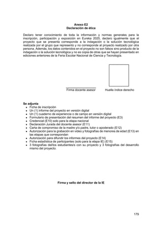 Bases específicas Feria Escolar Nacional de Ciencia y Tecnología Eureka ...
