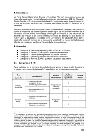 Bases específicas Feria Escolar Nacional de Ciencia y Tecnología Eureka ...