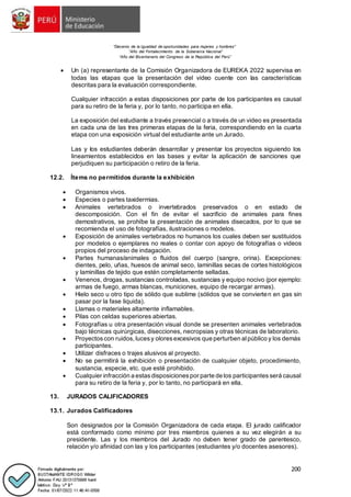 Bases Feria Escolar de Ciencia y Tecnología Eureka 2022 - RVM_N°_083 ...
