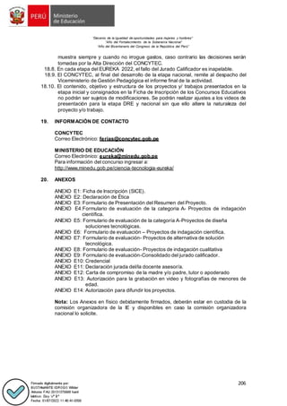 Bases Feria Escolar de Ciencia y Tecnología Eureka 2022 - RVM_N°_083 ...