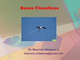 Bases Filosóficas




   Dr. Mauricio Villabona G
 mauricio.villabona@gmail.com
 