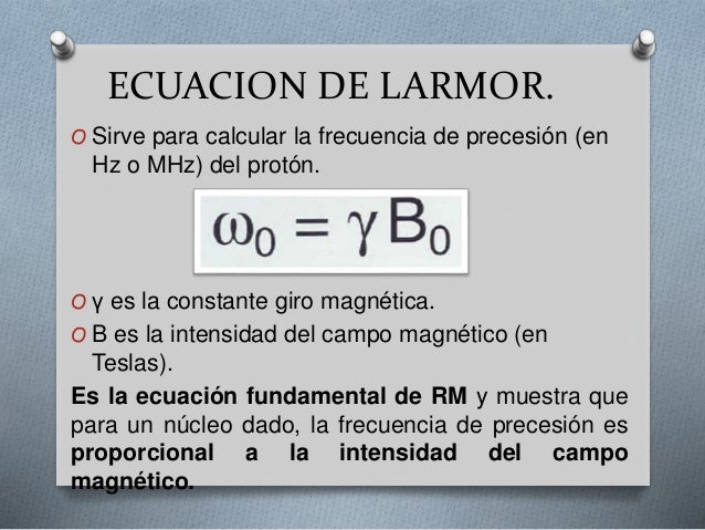 Resultado de imagen para ecuacion de Larmor