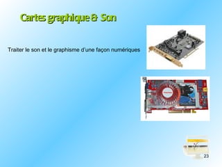 Cartes graphique & Son


Traiter le son et le graphisme d’une façon numériques




                                                        23
 