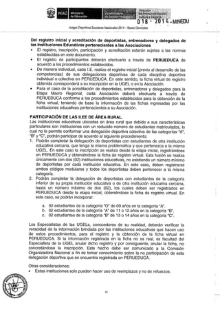 Bases 2014 Juegos Deportivos Escolares Nacionales