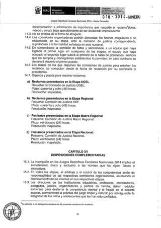 Bases 2014 Juegos Deportivos Escolares Nacionales