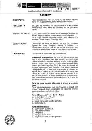 Bases 2014 Juegos Deportivos Escolares Nacionales