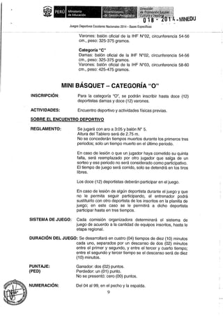 Bases 2014 Juegos Deportivos Escolares Nacionales