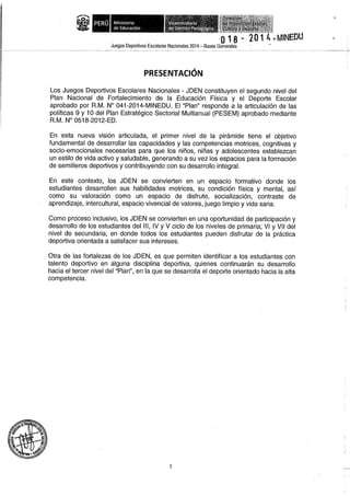 Bases 2014 Juegos Deportivos Escolares Nacionales