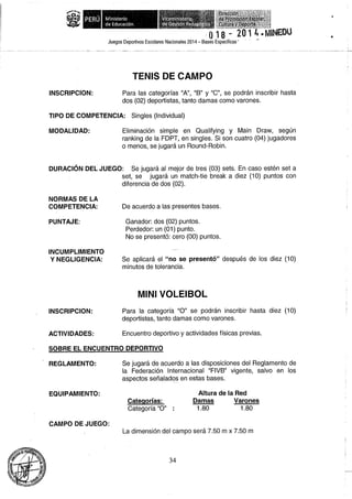 Bases 2014 Juegos Deportivos Escolares Nacionales