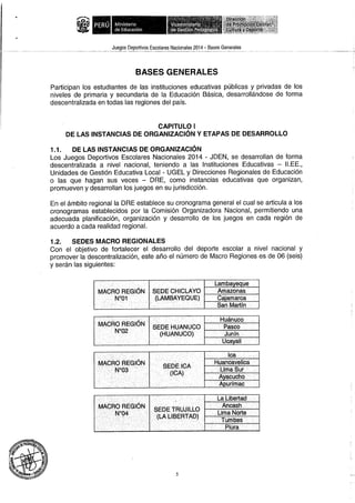 Bases 2014 Juegos Deportivos Escolares Nacionales