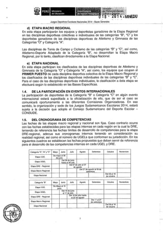 Bases 2014 Juegos Deportivos Escolares Nacionales