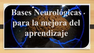 Bases Neurológicas
para la mejora del
aprendizaje
 