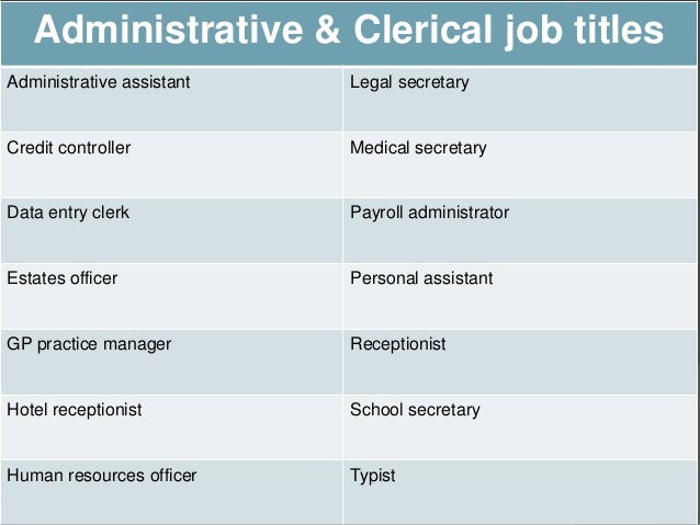 business jobs titles