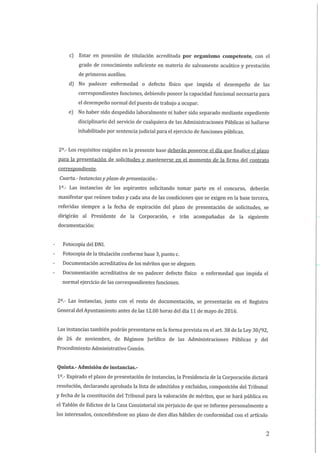 Bases socorristas 2016