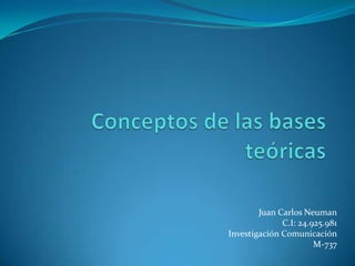 Juan Carlos Neuman
C.I: 24.925.981
Investigación Comunicación
M-737

 