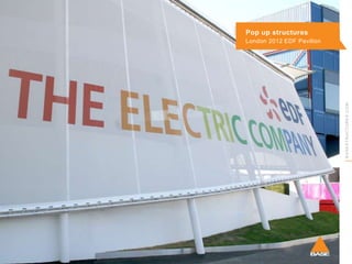 Pop up structures

BASESTRUCTURES.COM

London 2012 EDF Pavilion

 